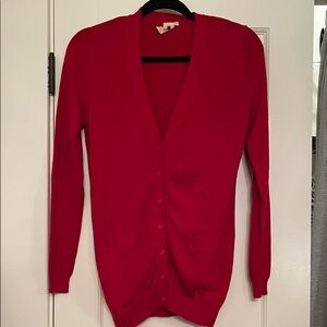 Women's Red Cardigan Sweater